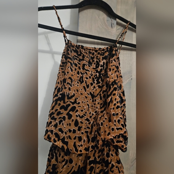 LULU'S Intention Brown Leopard Burnout Velvet Print Dress. Size medium - Picture 5 of 13